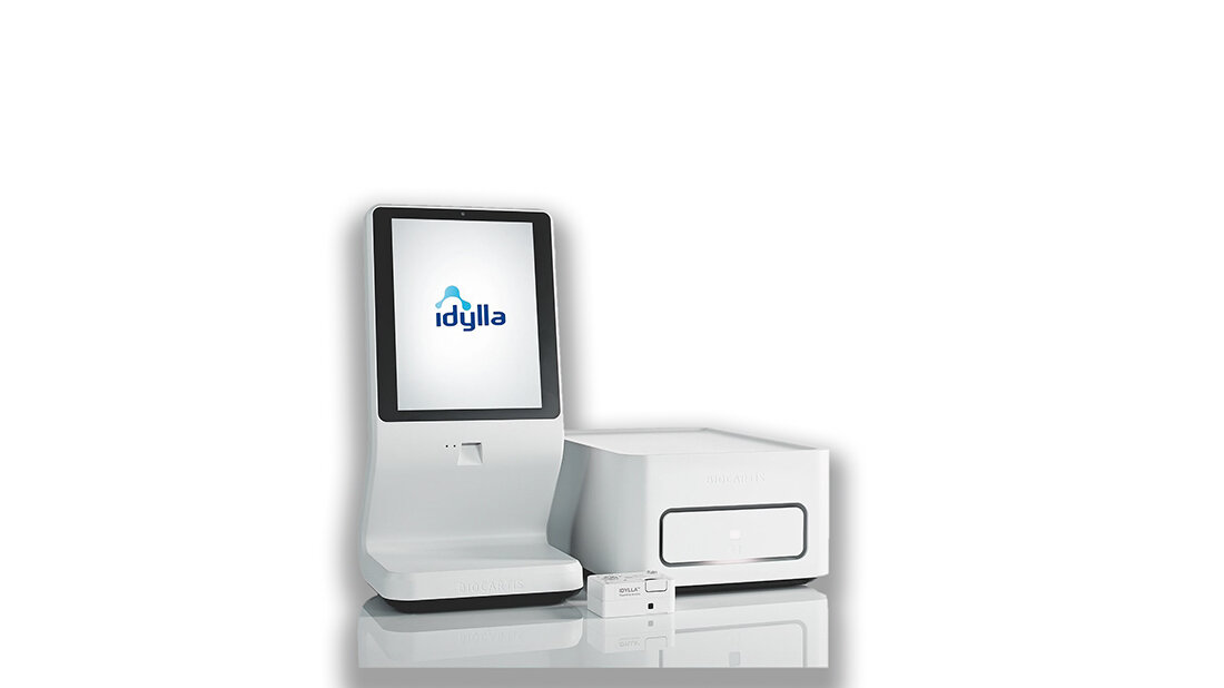 Verifizierung des Fusionsnachweises mittels qRT-PCR am Idylla™-System der Firma Biocartis NV (Teil 1) Foto des Idylla-Systems