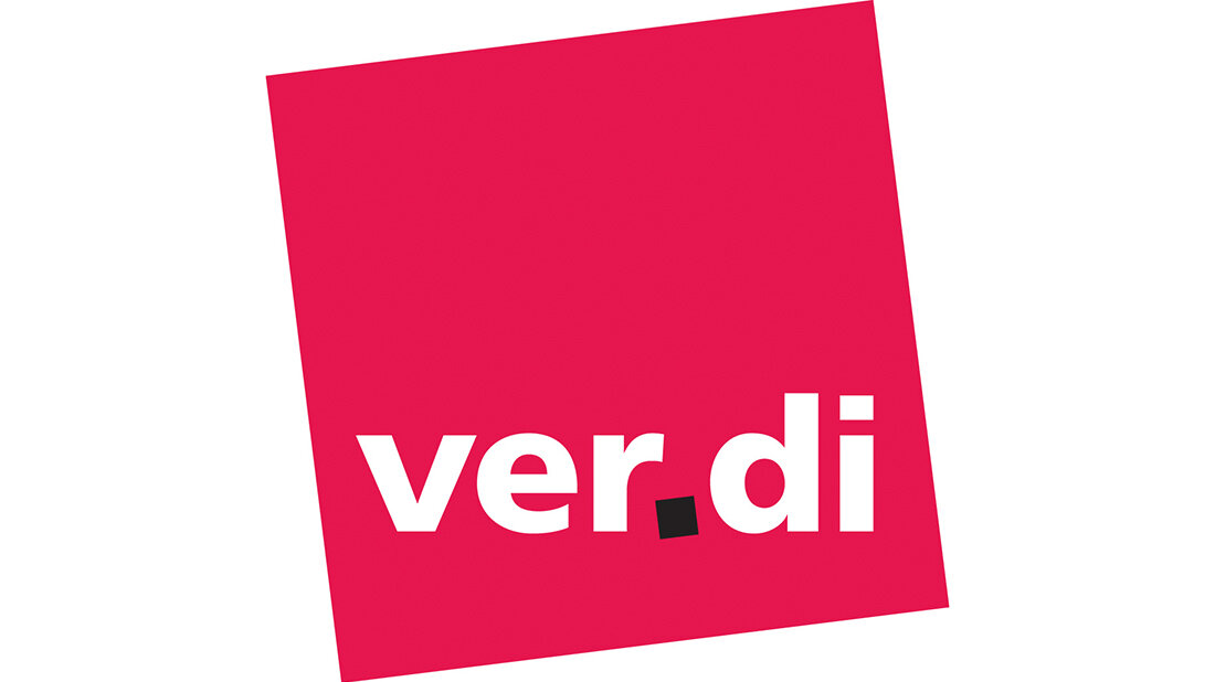 Treffen mit ver.di Logo der Gewerkschaft ver.di