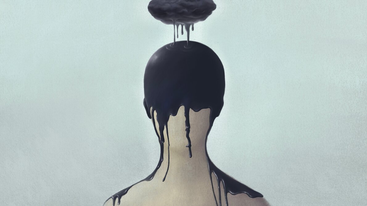 AdobeStock_301418240.jpeg Symbolbild für Depression (dunkle Wolke über dem Kopf)
